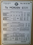 1930s London General Transport Bus Stop Timetable Panels