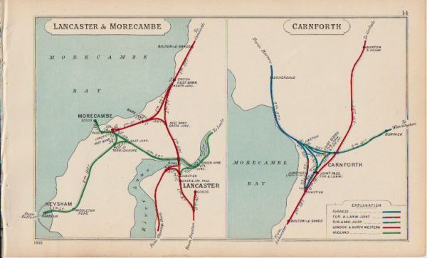 Railway Junction Diagram - 1905 Lancaster & Morecambe, Carnforth (No 14)